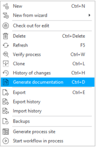 The image shows how to generate documentation